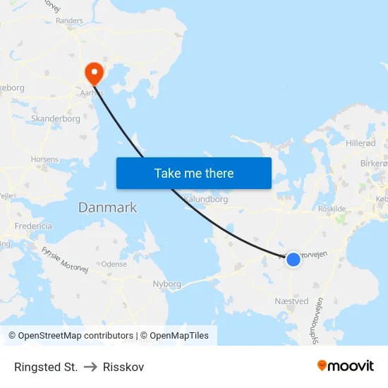 Ringsted St. to Risskov map