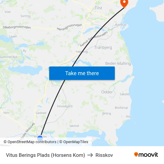 Vitus Berings Plads (Horsens Kom) to Risskov map