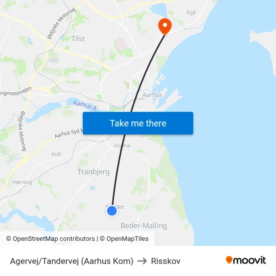 Agervej/Tandervej (Aarhus Kom) to Risskov map