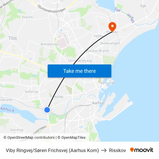 Viby Ringvej/Søren Frichsvej (Aarhus Kom) to Risskov map