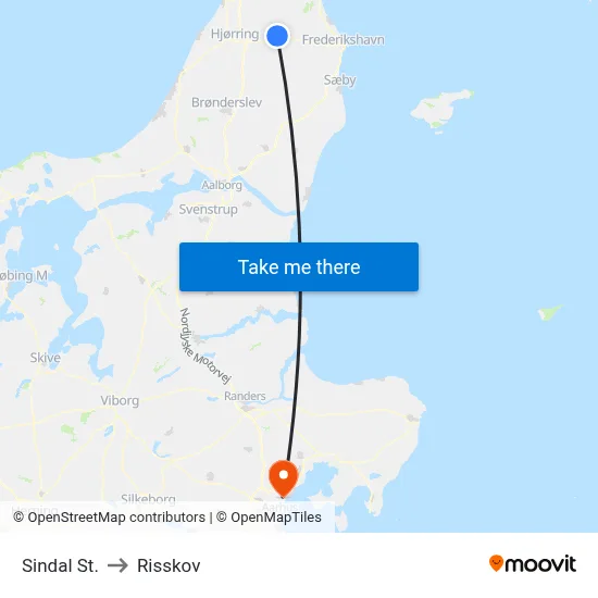 Sindal St. to Risskov map