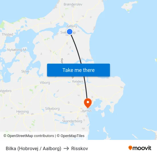 Bilka (Hobrovej / Aalborg) to Risskov map