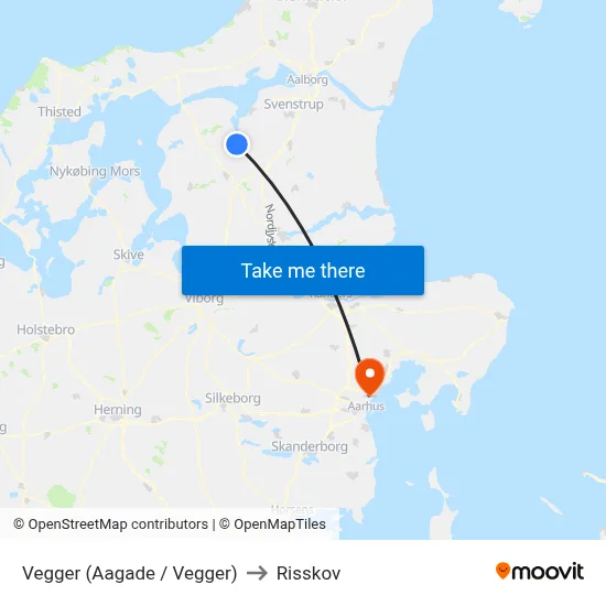 Vegger (Aagade / Vegger) to Risskov map