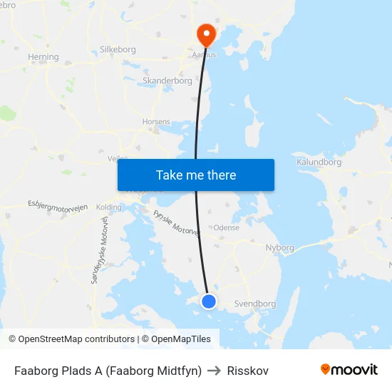 Faaborg Plads A (Faaborg Midtfyn) to Risskov map