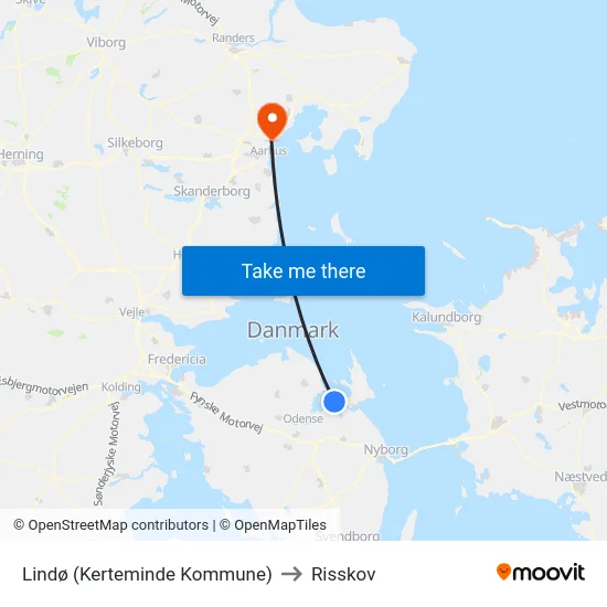Lindø (Kerteminde Kommune) to Risskov map