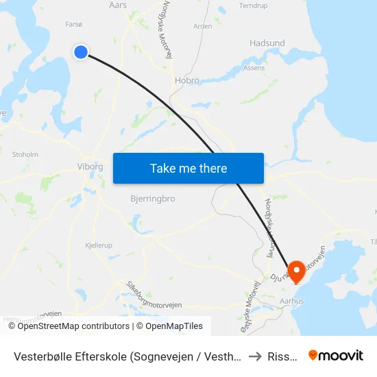 Vesterbølle Efterskole (Sognevejen / Vesthimmerl) to Risskov map