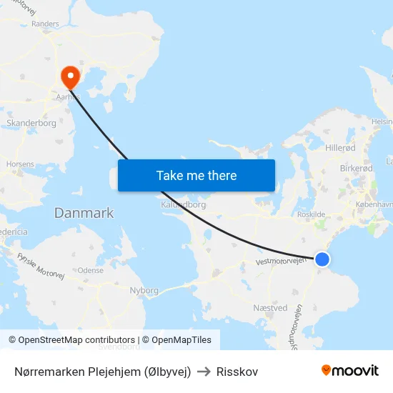 Nørremarken Plejehjem (Ølbyvej) to Risskov map