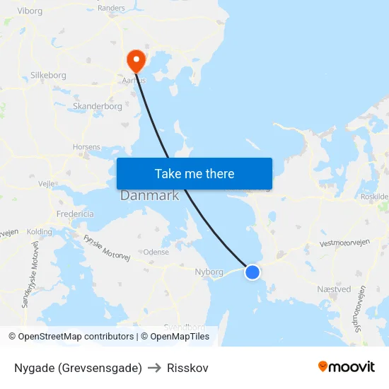 Nygade (Grevsensgade) to Risskov map