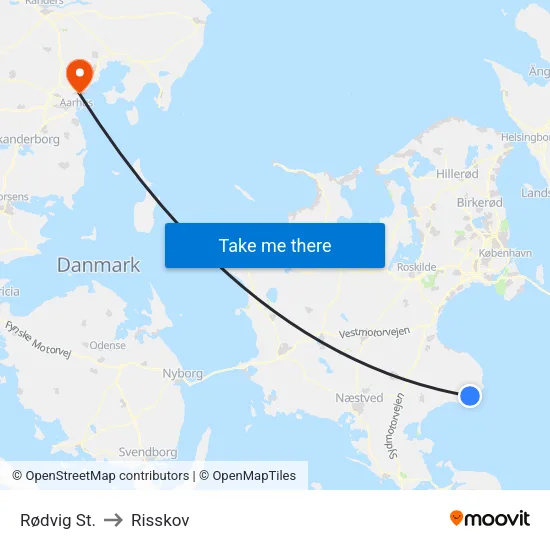 Rødvig St. to Risskov map