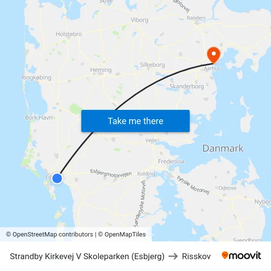 Strandby Kirkevej V Skoleparken (Esbjerg) to Risskov map