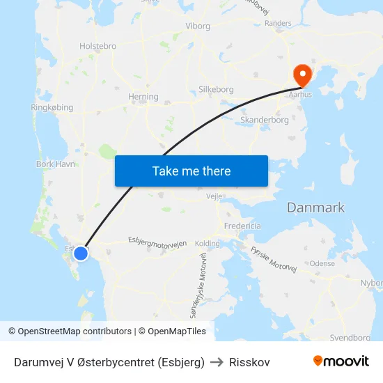 Darumvej V Østerbycentret (Esbjerg) to Risskov map