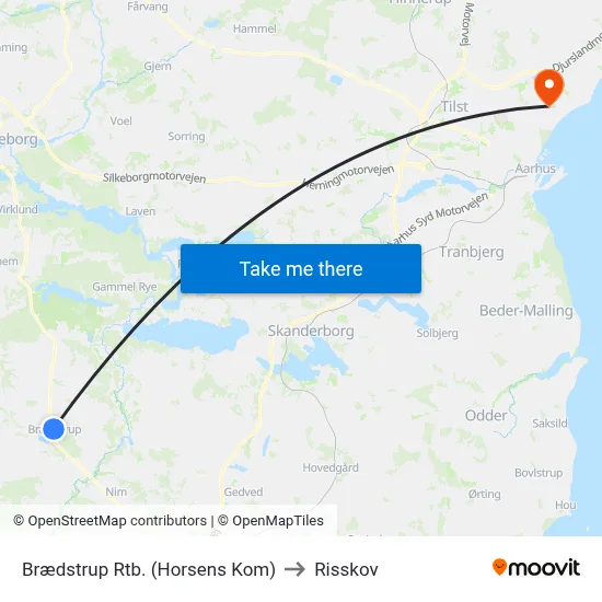 Brædstrup Rtb. (Horsens Kom) to Risskov map