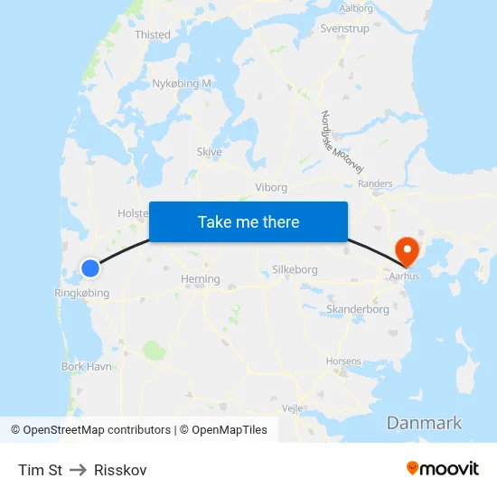 Tim St to Risskov map