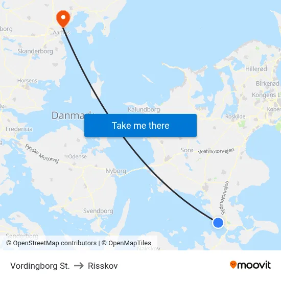 Vordingborg St. to Risskov map