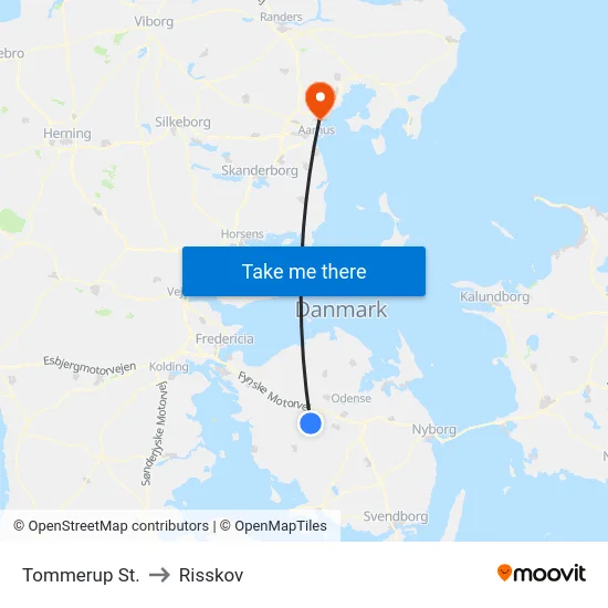 Tommerup St. to Risskov map