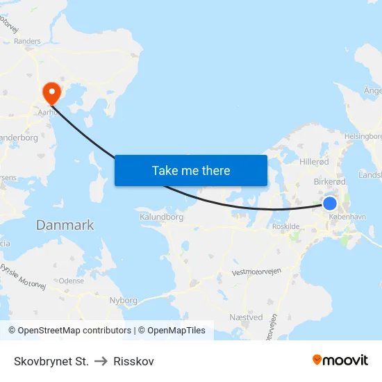 Skovbrynet St. to Risskov map