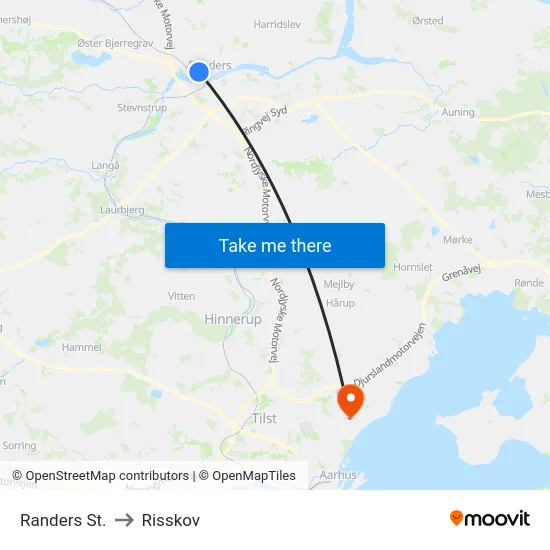 Randers St. to Risskov map