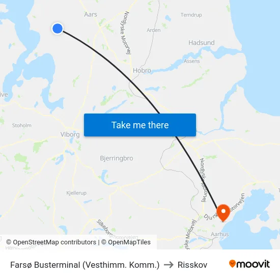 Farsø Busterminal (Vesthimm. Komm.) to Risskov map
