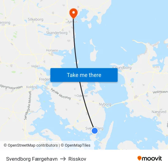 Svendborg Færgehavn to Risskov map