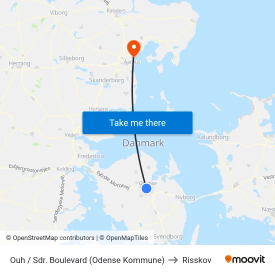 Ouh / Sdr. Boulevard (Odense Kommune) to Risskov map