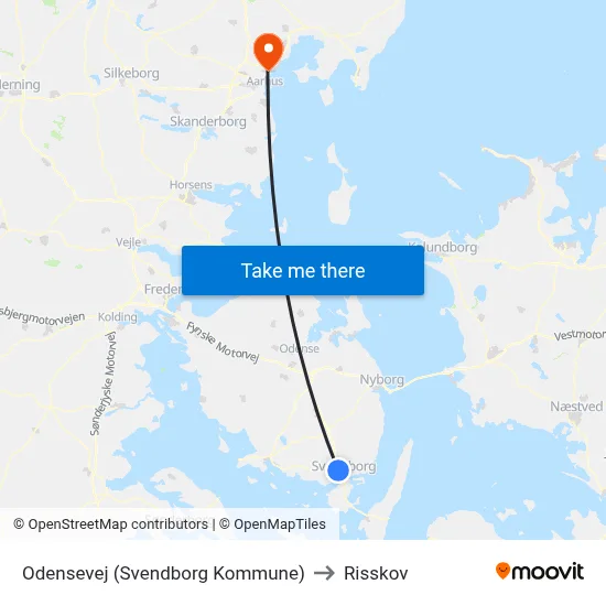 Odensevej (Svendborg Kommune) to Risskov map