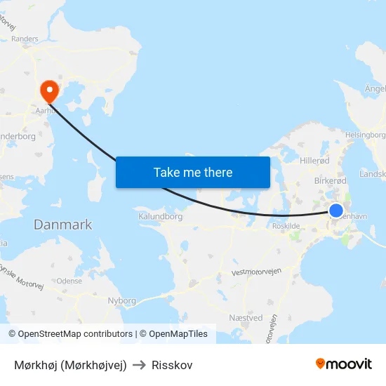Mørkhøj (Mørkhøjvej) to Risskov map