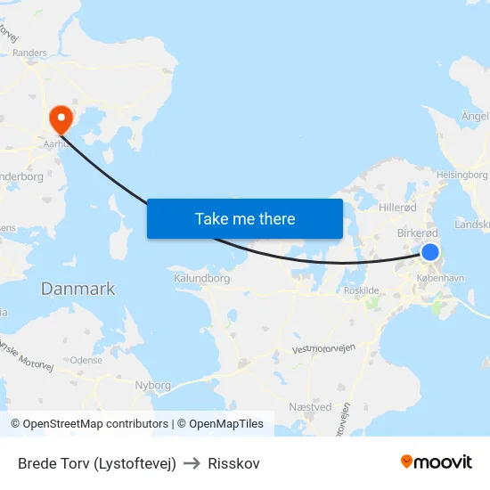 Brede Torv (Lystoftevej) to Risskov map