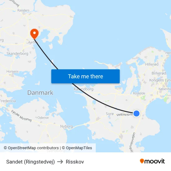 Sandet (Ringstedvej) to Risskov map