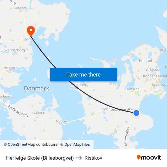 Herfølge Skole (Billesborgvej) to Risskov map