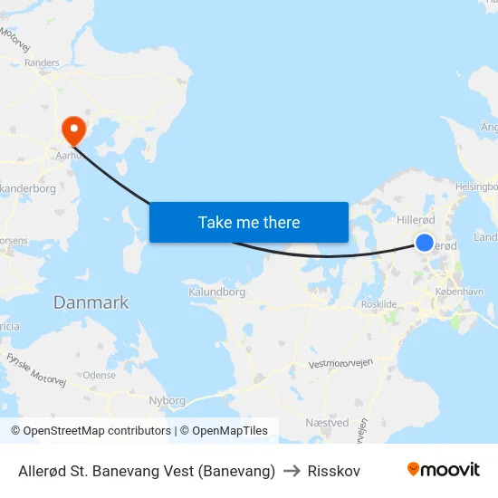 Allerød St. Banevang Vest (Banevang) to Risskov map