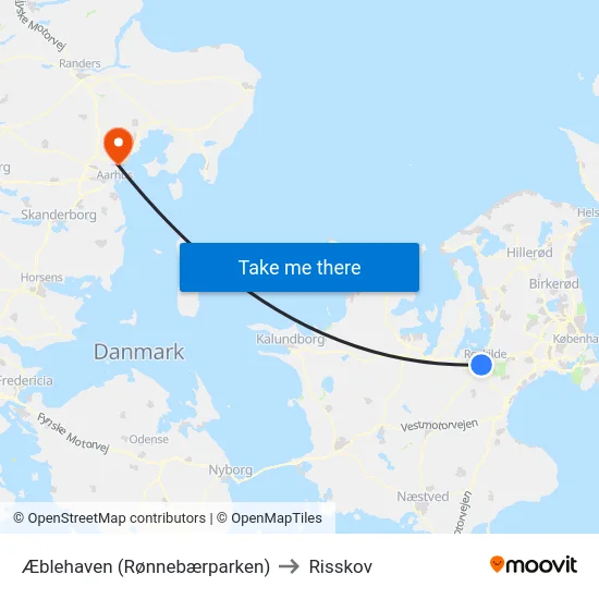 Æblehaven (Rønnebærparken) to Risskov map