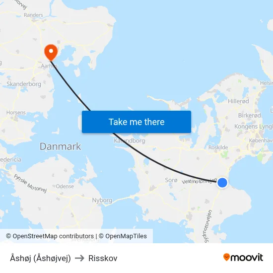 Åshøj (Åshøjvej) to Risskov map