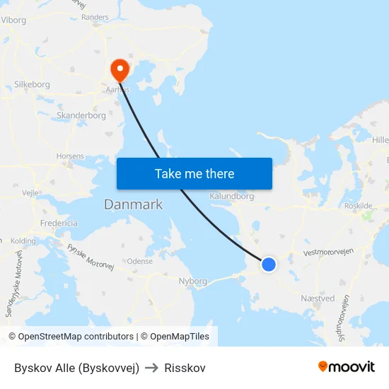Byskov Alle (Byskovvej) to Risskov map