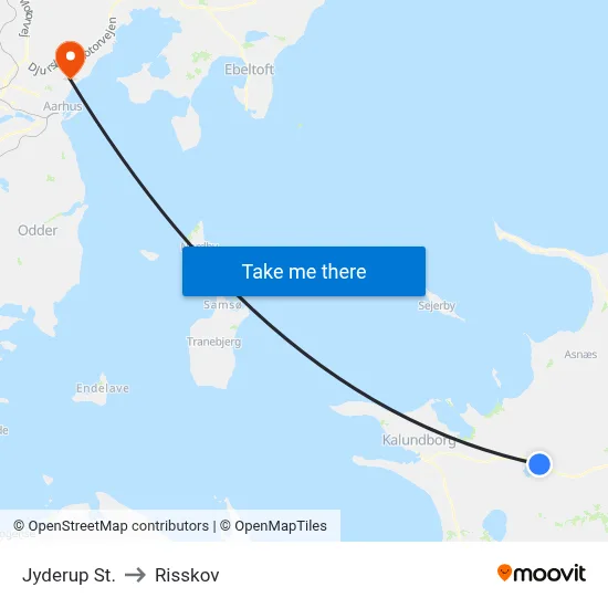 Jyderup St. to Risskov map