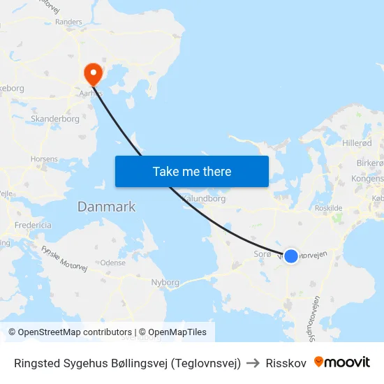 Ringsted Sygehus Bøllingsvej (Teglovnsvej) to Risskov map