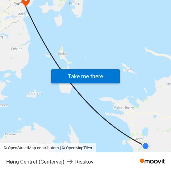Høng Centret (Centervej) to Risskov map