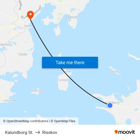 Kalundborg St. to Risskov map