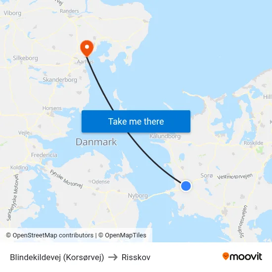 Blindekildevej (Korsørvej) to Risskov map