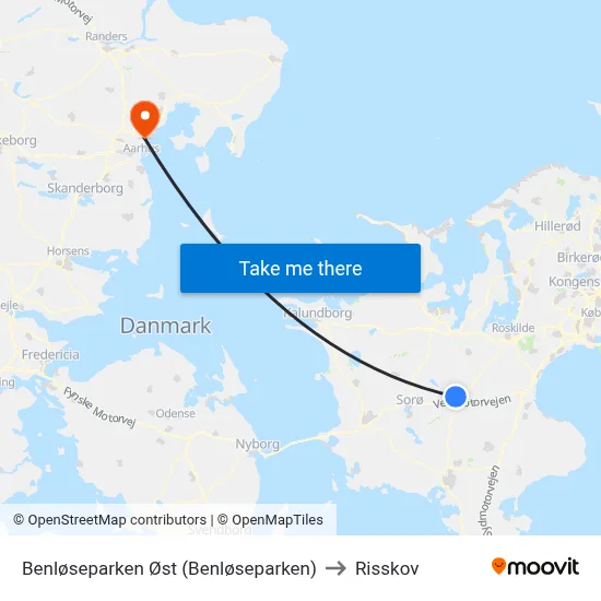 Benløseparken Øst (Benløseparken) to Risskov map