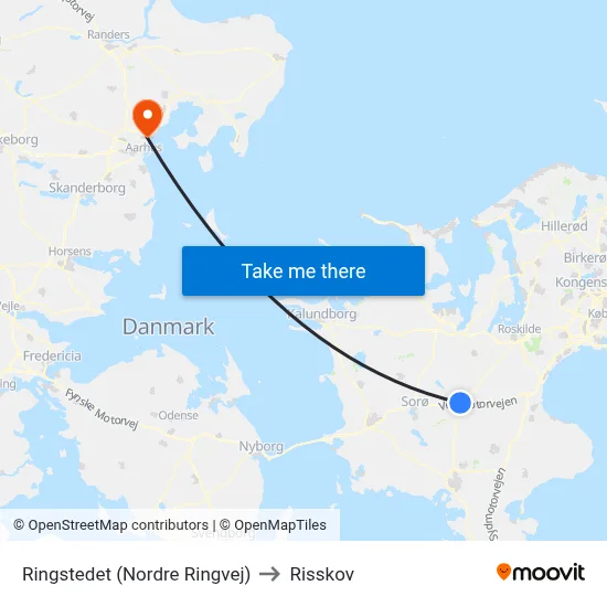 Ringstedet (Nordre Ringvej) to Risskov map