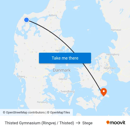 Thisted Gymnasium (Ringvej / Thisted) to Stege map