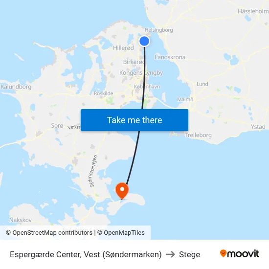 Espergærde Center, Vest (Søndermarken) to Stege map