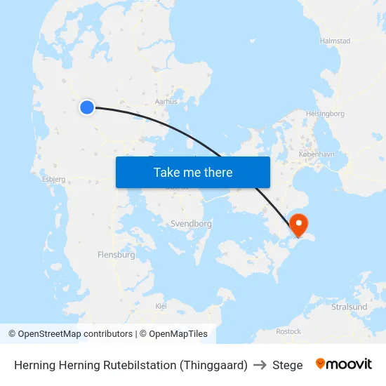 Herning Herning Rutebilstation (Thinggaard) to Stege map