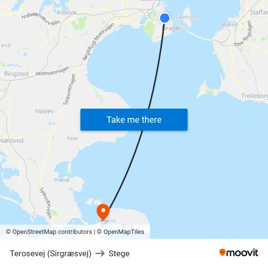 Terosevej (Sirgræsvej) to Stege map