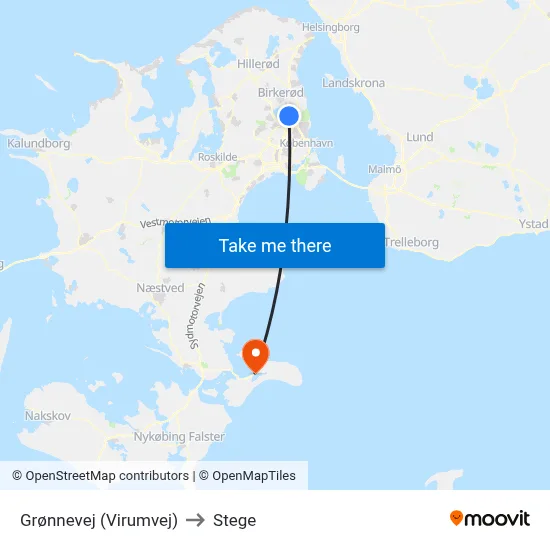 Grønnevej (Virumvej) to Stege map