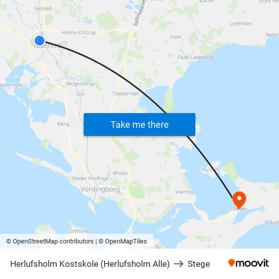 Herlufsholm Kostskole (Herlufsholm Alle) to Stege map