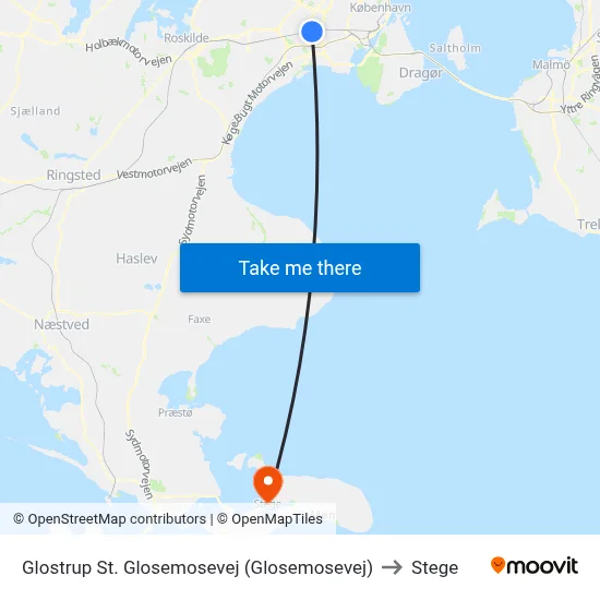 Glostrup St. Glosemosevej (Glosemosevej) to Stege map