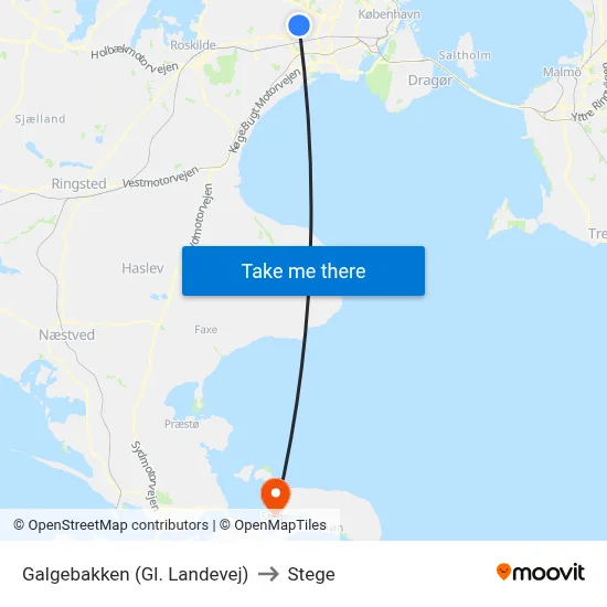 Galgebakken (Gl. Landevej) to Stege map