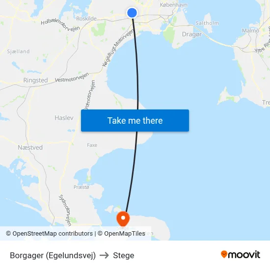 Borgager (Egelundsvej) to Stege map