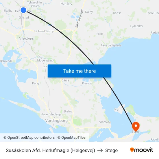 Susåskolen Afd. Herlufmagle (Helgesvej) to Stege map